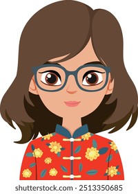 Vector illustration of a woman in glasses