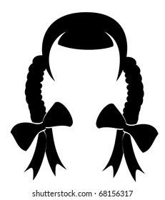 Vector illustration of a woman hair icon.