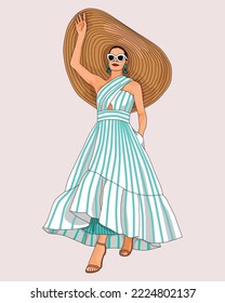 Vector ilustrativo vestido de mujer