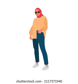 vector illustration of woman in hijab