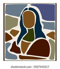 vector illustration of a woman. inspired by leonardo da vinci's mona lisa