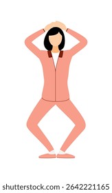 Vector illustration of a woman in jersey doing squats, Vector Illustration