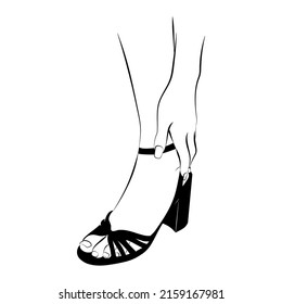 Vector illustration of woman leg in high heels