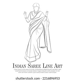 Vector illustration of woman, Line art of a tall lady, Graphic element for creating a company logo