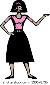 Vector illustration of woman making a presentation