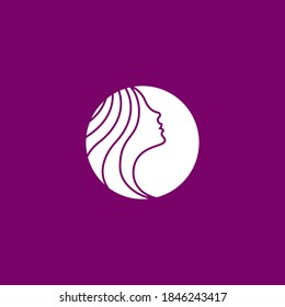 Vector illustration of woman in outline shape for logo