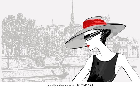 女性 パリジェンヌ のイラスト素材 画像 ベクター画像 Shutterstock