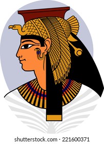 Vector illustration of woman portrait  from ancient Egypt 