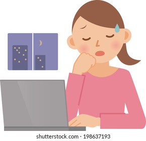 A vector illustration of a woman posing