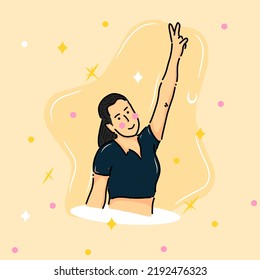 vector illustration of a woman posing.