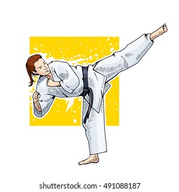 Karate Kick Sketch Stock Images, Royalty-Free Images & Vectors ...