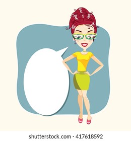 Vector illustration of Woman Presentation. vector
