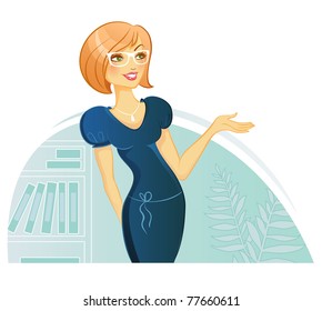 Vector illustration of Woman Presentation