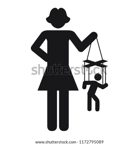 vector illustration of woman with puppet for manipulative relationship and gender issues concept