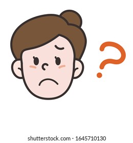 vector illustration of a woman with question mark
