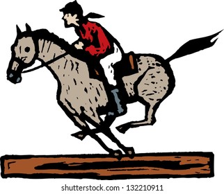 Vector Illustration Woman Riding Horse Stock Vector (Royalty Free ...