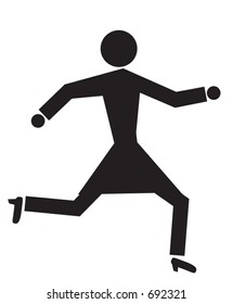 Vector illustration of a woman running in high heels