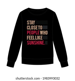 Vector illustration of woman sweatshirt. Front  views Design for t shirts, prints.