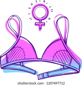 Vector illustration. Woman symbol.  Breast Cancer Awareness Month background design.