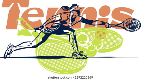 vector illustration of a woman tennis player holding a ball.