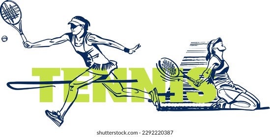 vector illustration of a woman tennis player holding a ball.