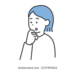 Ilustración vectorial de una mujer pensando