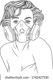 Vector illustration woman virus
