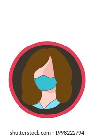 vector illustration of a woman wearing a mask .