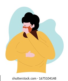 vector illustration woman  wearing masks on their faces because of corona virus or covid-19