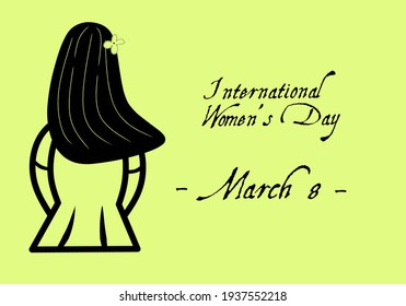 Vector illustration of a woman for World Women's Day, March 8th. This vector is perfect for greeting cards