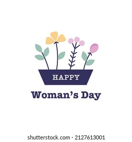 Vector illustration of womans day icon on white background.