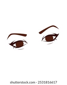 Vector illustration of a woman's eye with a dramatic eyeshadow makeup look. Ideal for fashion magazines, beauty blogs, or as a tattoo design.