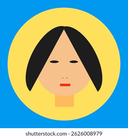 vector illustration of a woman's face with black hair