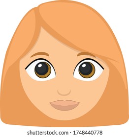 Vector illustration of a woman's face cartoon