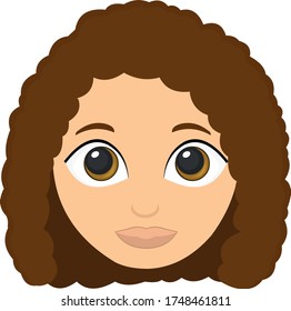 Vector illustration of a woman's face cartoon