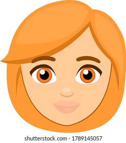 Vector illustration of a woman's face cartoon