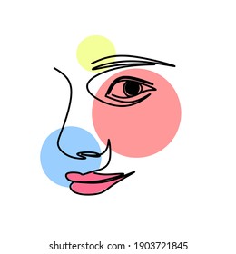 Ilustración vectorial de la cara de la mujer. El arte de dibujo puede utilizarse como afiches, pinturas, iconos, etc.