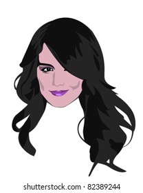 vector illustration of a woman's face with long hair