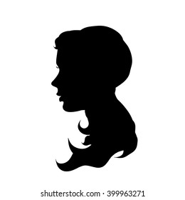 Vector illustration of a woman's face on white background.