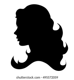 Vector illustration of a woman's face on white background.