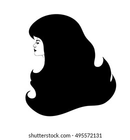 Vector illustration of a woman's face on white background.