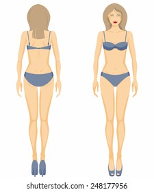 Vector illustration of woman's figure. Dummy.