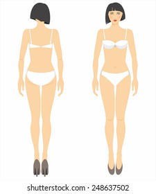 Vector illustration of woman's figure. Dummy.