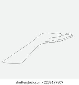 Vector illustration of woman's hand with a drop of hand cream