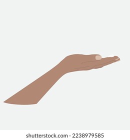 Ilustración vectorial de la mano de la mujer con una gota de crema de mano