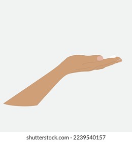 Vector illustration of woman's hand with a drop of hand cream
