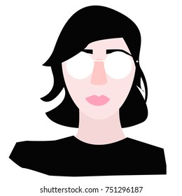 Vector illustration of a woman's head.