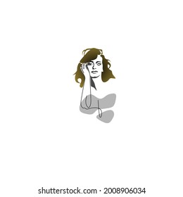 Ilustración vectorial de la imagen de la cabeza de una mujer.
Adecuado para ser utilizado como logotipos, iconos, etc.