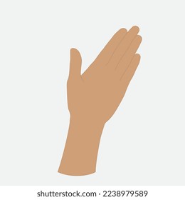 Ilustración vectorial de la palma de una mujer, tono de piel clara