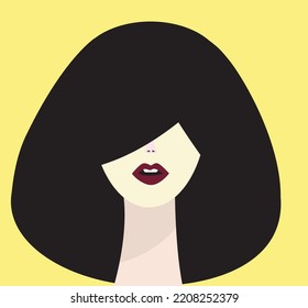 vector illustration with womans portret